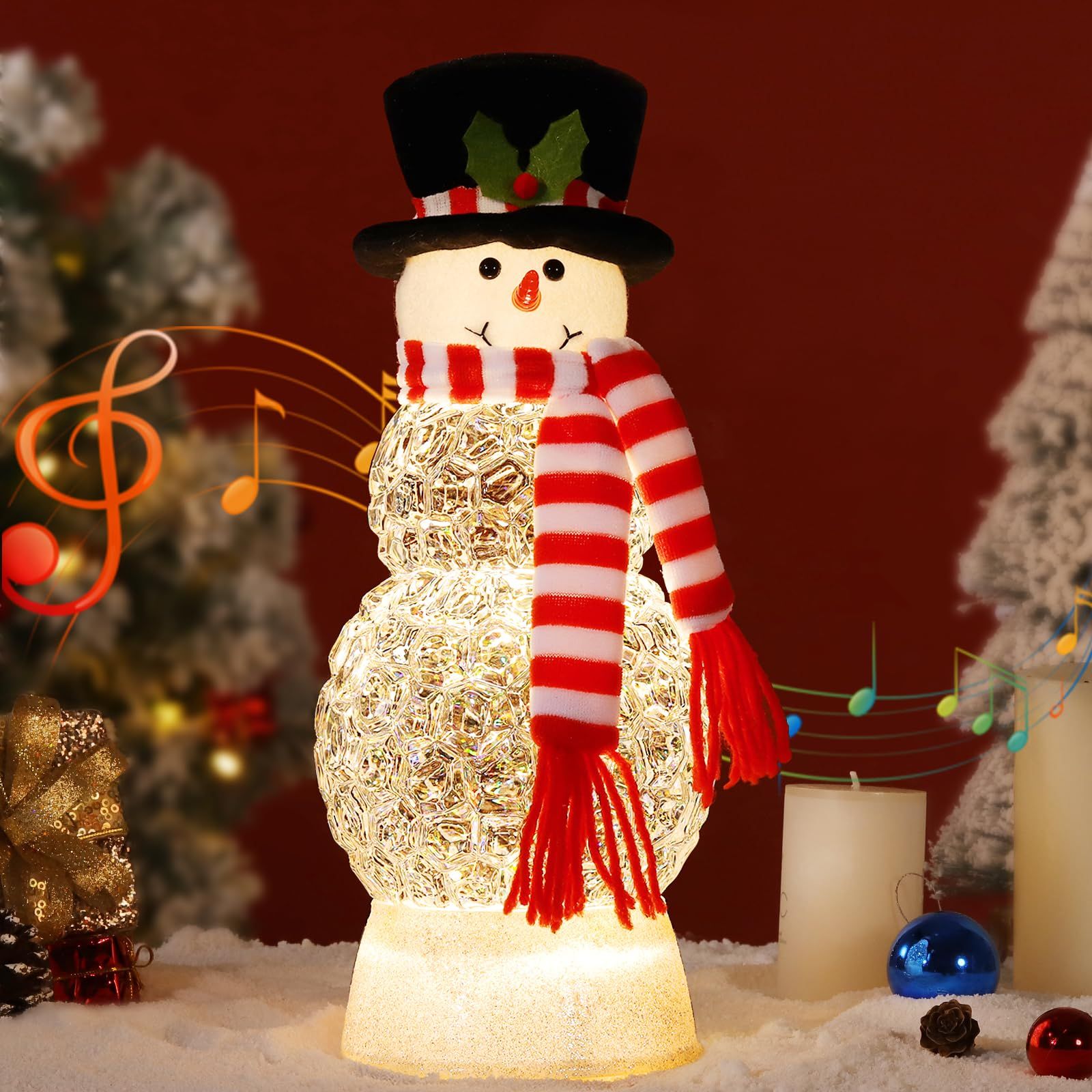 Lewondr スノードーム クリスマススノードーム クリスマスツリースノー