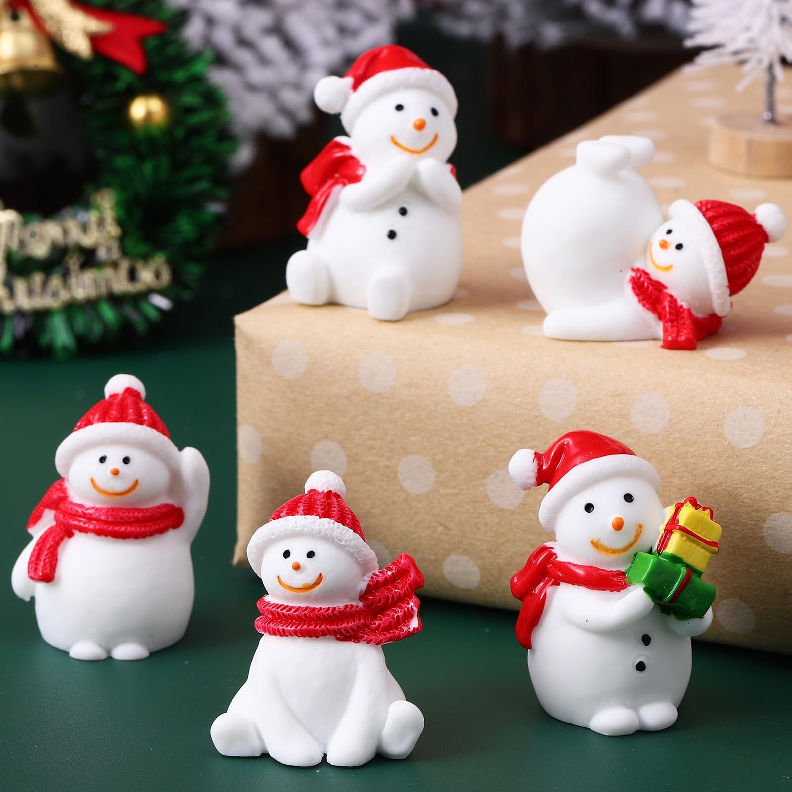 NUOLUX ミニ雪だるま クリスマス 飾り ミニチュア 20個 3.3X2.3cm ミニ