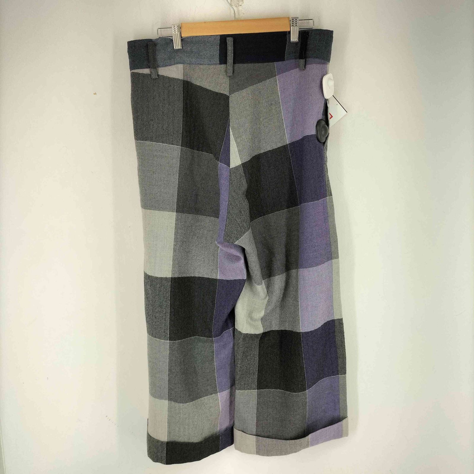 配送 リミフゥ LIMI feu ブロックチェックウールワイドパンツ