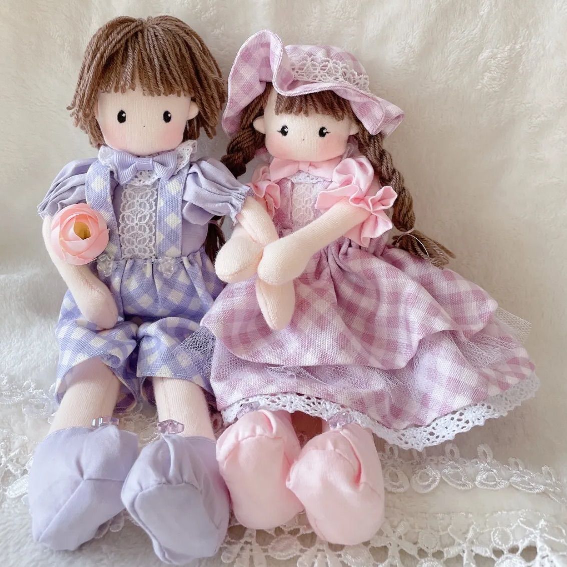 カントリードール♡ハンドメイド♡お人形♡ピンク♡ カントリードール 手作り人形 置き人形 ハンドメイドドール - メルカリ