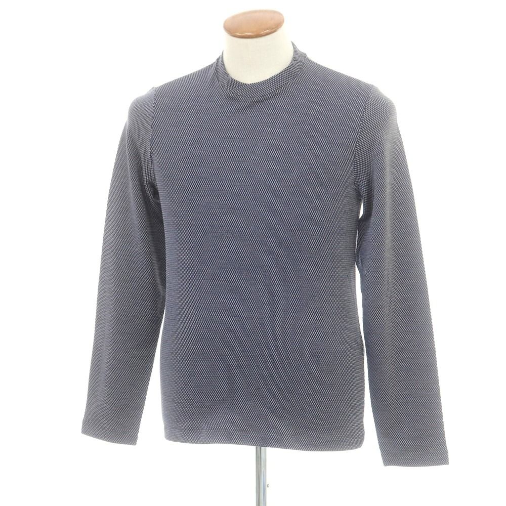 ジョルジオアルマーニ GIORGIO ARMANI レーヨンコットン 長袖Ｔシャツ カットソー ネイビー サイズ46 メンズ