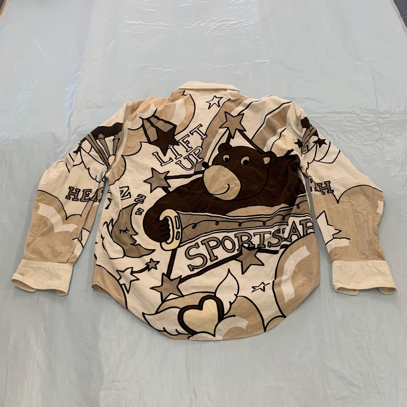 CASTELBAJAC sport／総柄シャツ／熊柄／長袖／ユニセックス／個性派