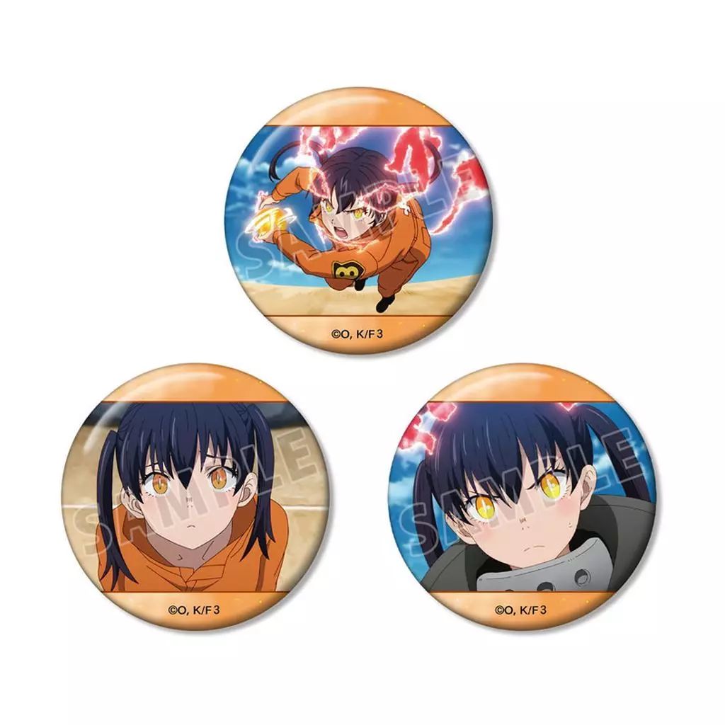 中古】バッジ・ビンズ 環古達 場面写缶バッジ3個セット 「炎炎ノ消防隊