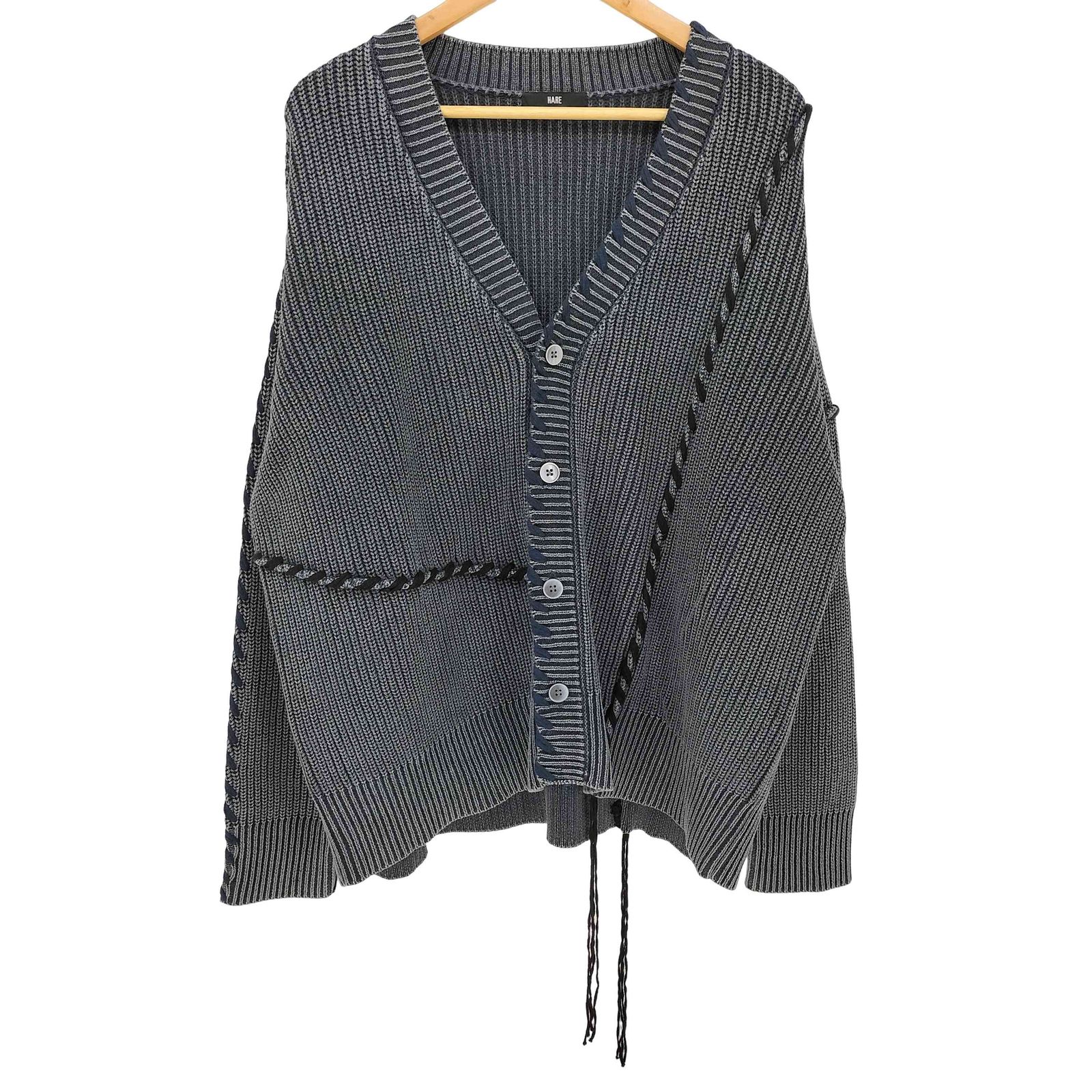 ハレ HARE 24AW ピグメント ステッチ ニット カーディガン メンズ FREE 