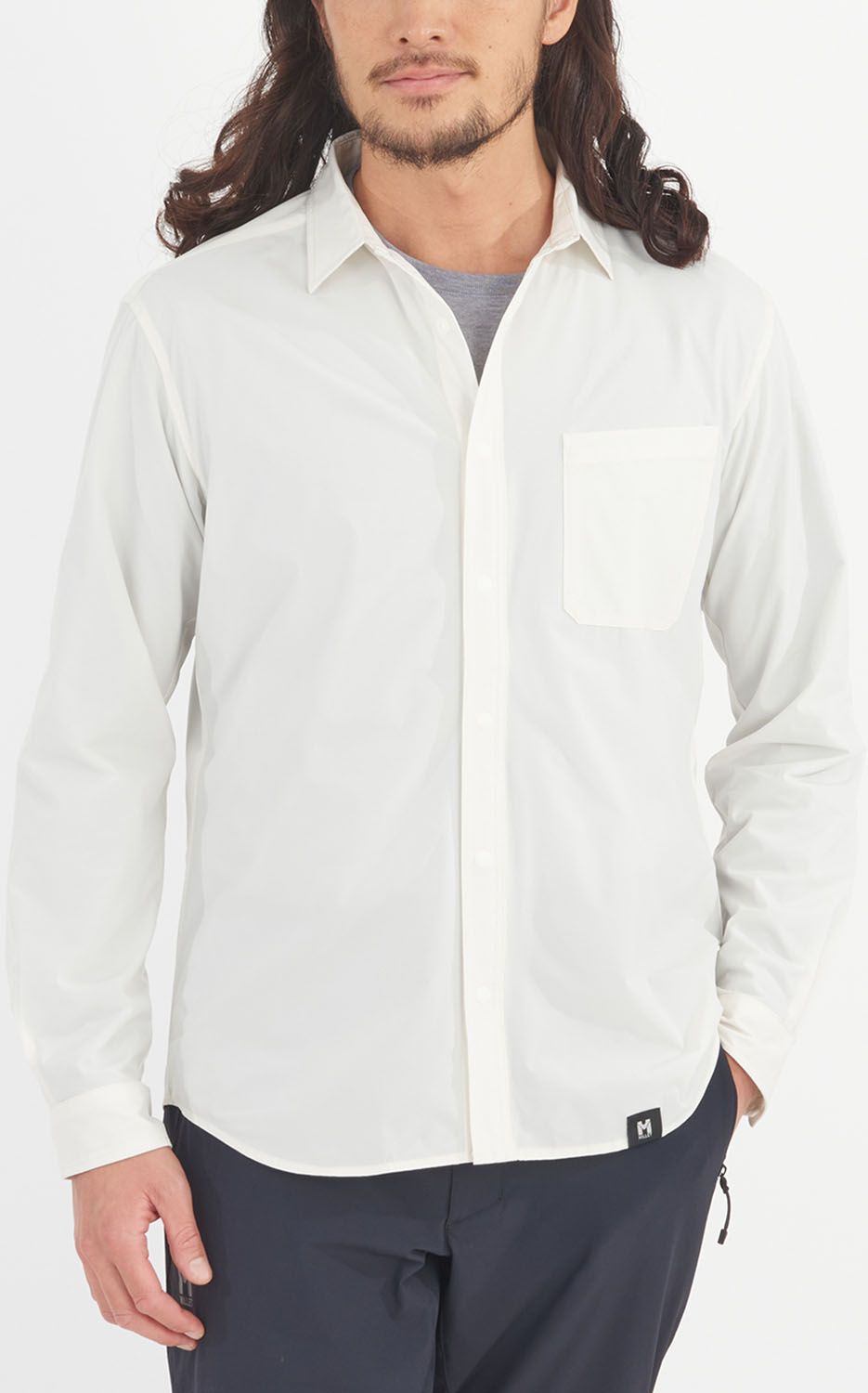 ミレー MILLET アウトドア IB SOLID SHIRT LS M シャツ 長袖 軽量 防虫