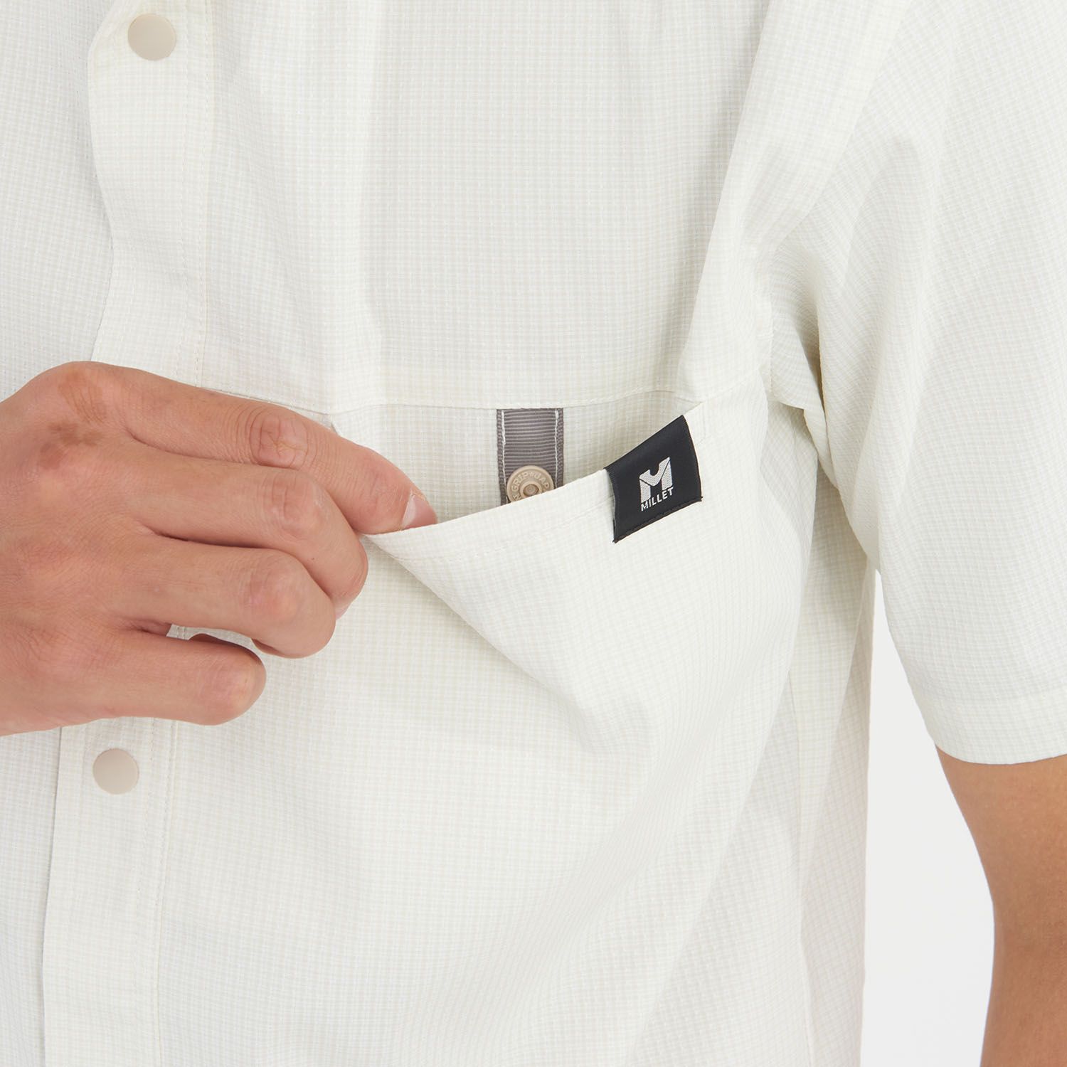 ミレー MILLET アウトドア IB CHECK SHIRT SS M シャツ 半袖 軽量 防虫