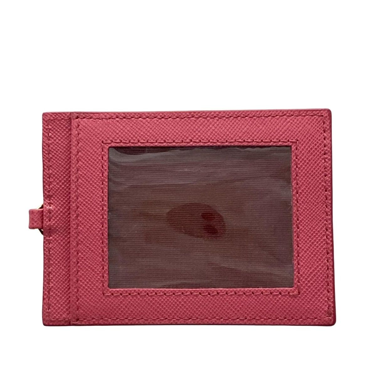 PRADA プラダ パスケース ピンク 財布 チェーン付き レザー
