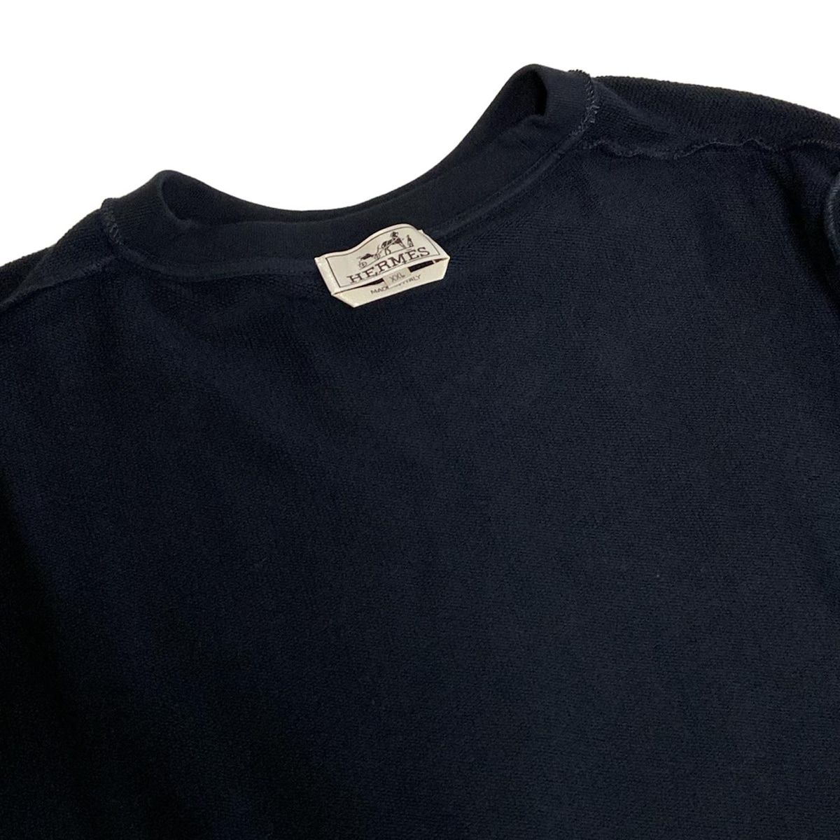 HERMES エルメス トレーナー サイズXXL クルー ド セル ダークネイビー 長袖 コットン 入学式対応 上質素材