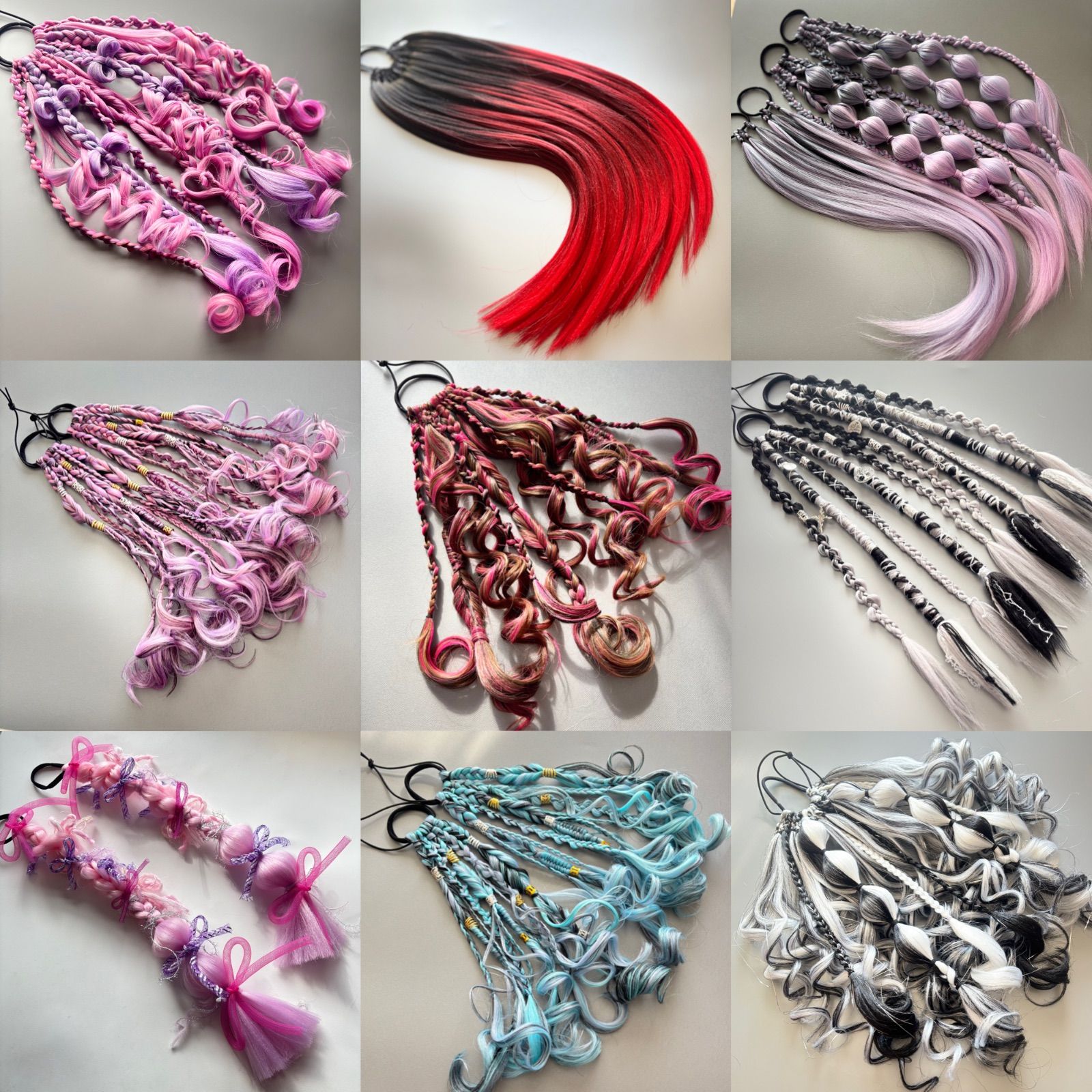 キッズ〜大人迄OK ユニセックス ヘアゴムエクステ