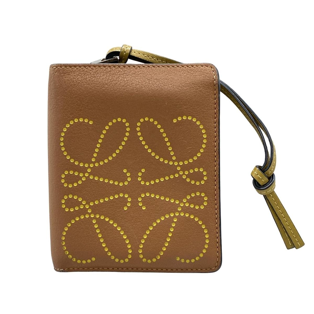 LOEWE(ロエベ) 2つ折り財布 コンパクト ジップ ブラウン ラウンド