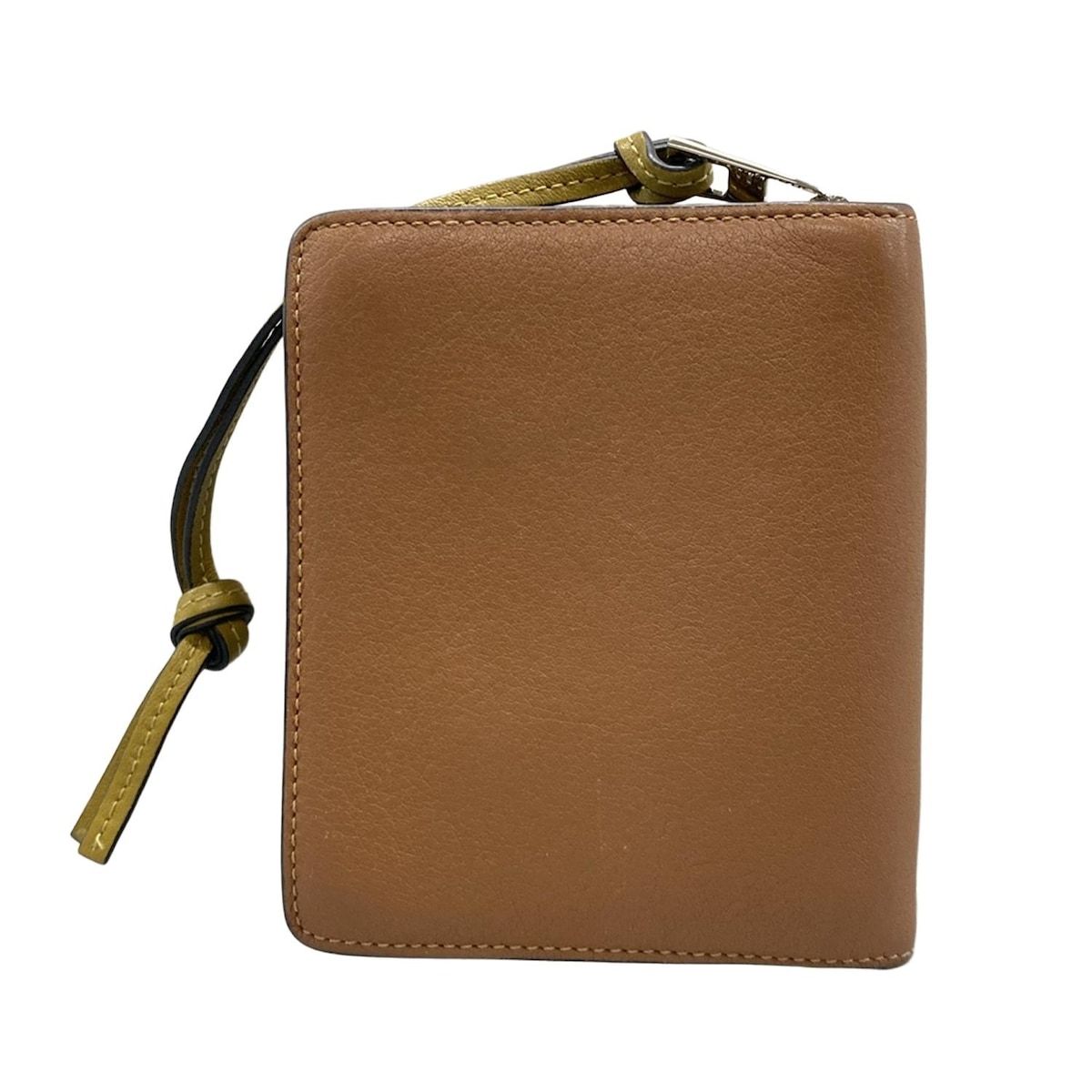LOEWE(ロエベ) 2つ折り財布 コンパクト ジップ ブラウン ラウンド