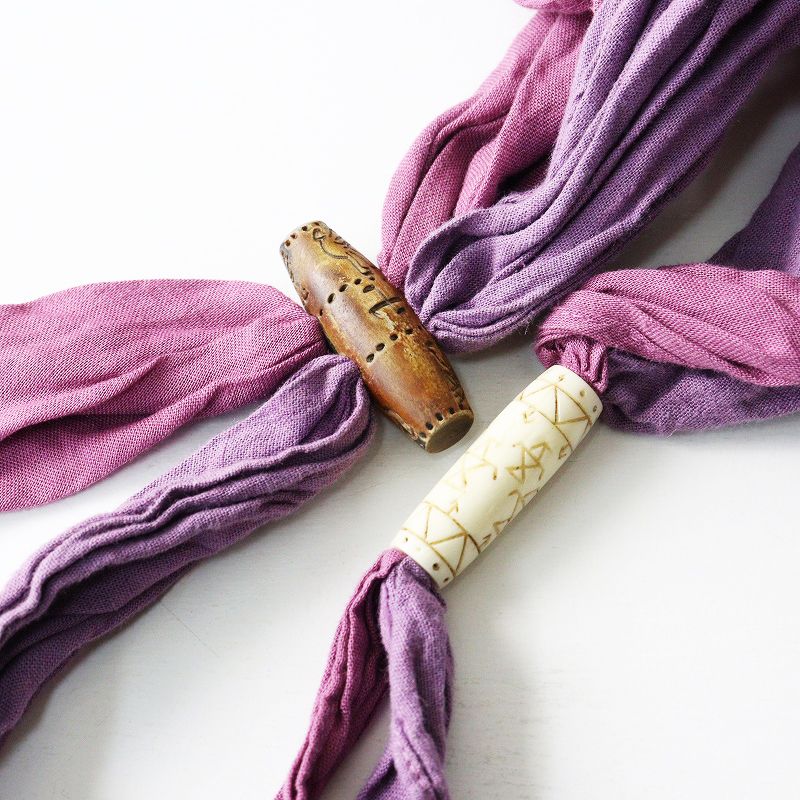 キャピタル KAPITAL ツートン 三角 ストール ｜パープル系 大判