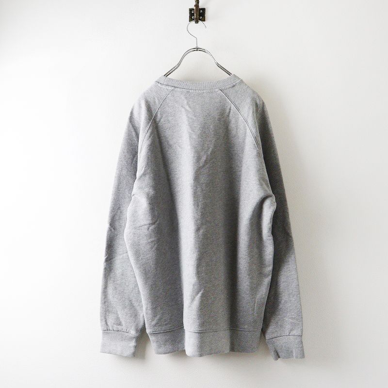 メンズ MAISON KITSUNE メゾンキツネ GREY FOX HEAD PATCH ラグランスウェットトップス XL グレー┃男性用