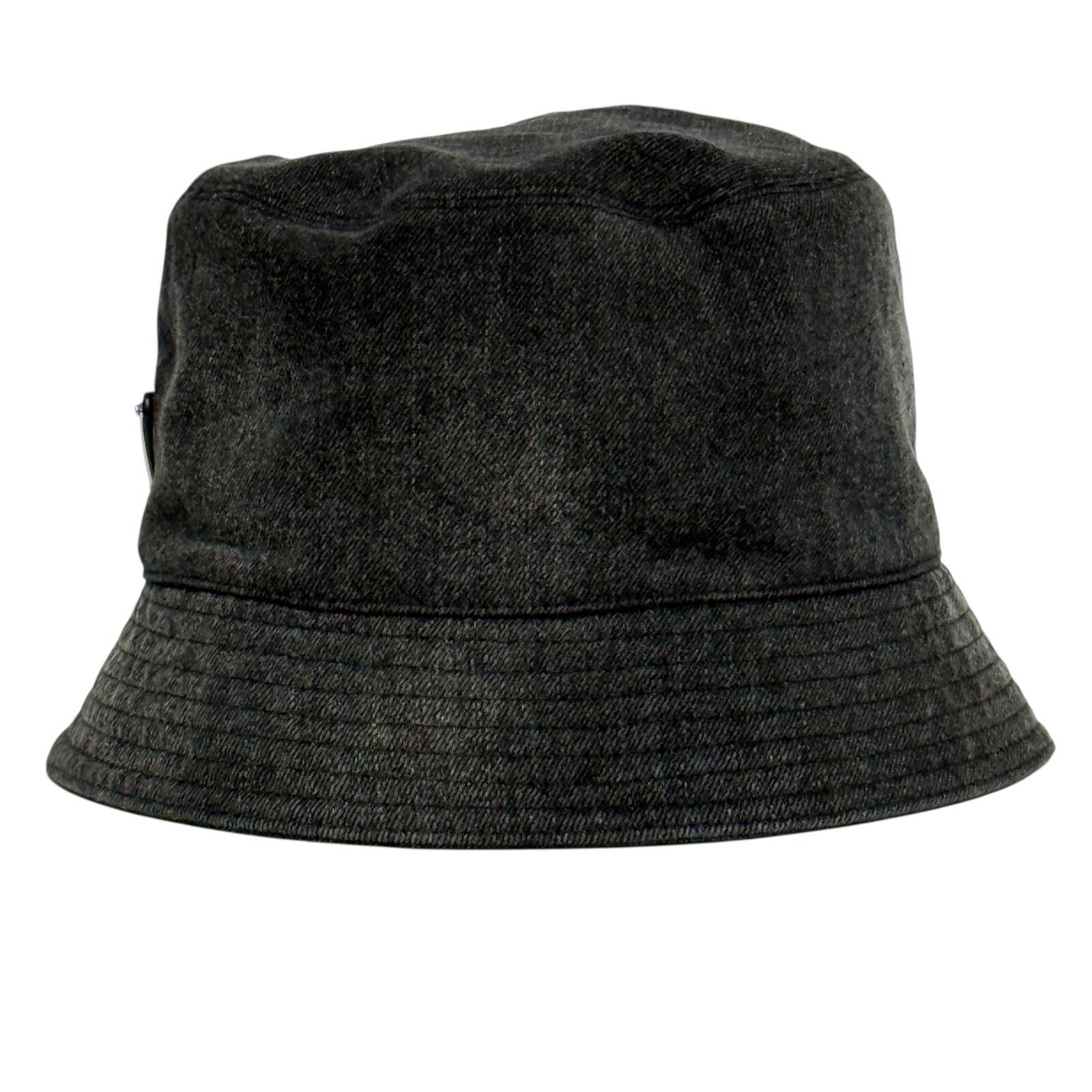プラダ メンズ レディース デニム バケット ハット 帽子 黒 約60cm