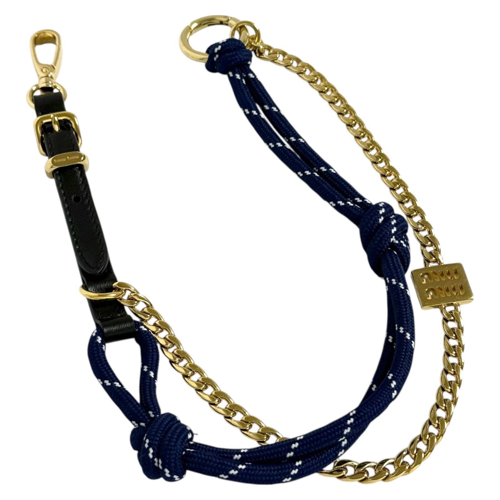 ミュウミュウ レディース バッグ チャーム コード トリック キーリング 紺 黒