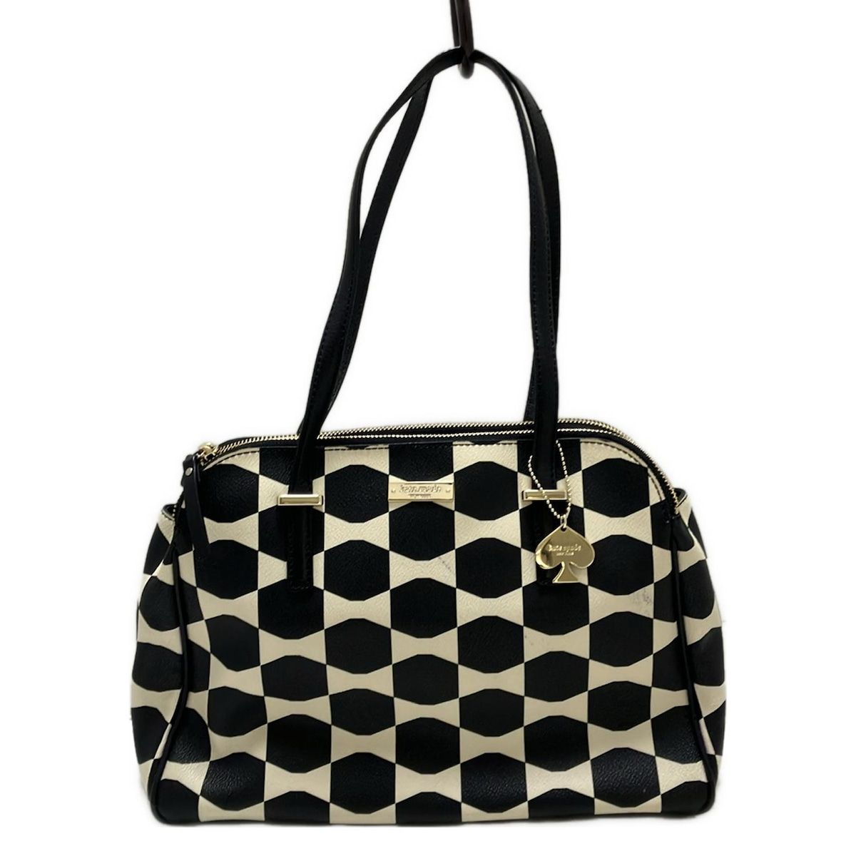 Kate spade(ケイトスペード) トートバッグ - PXRU4804 黒×白 レザー
