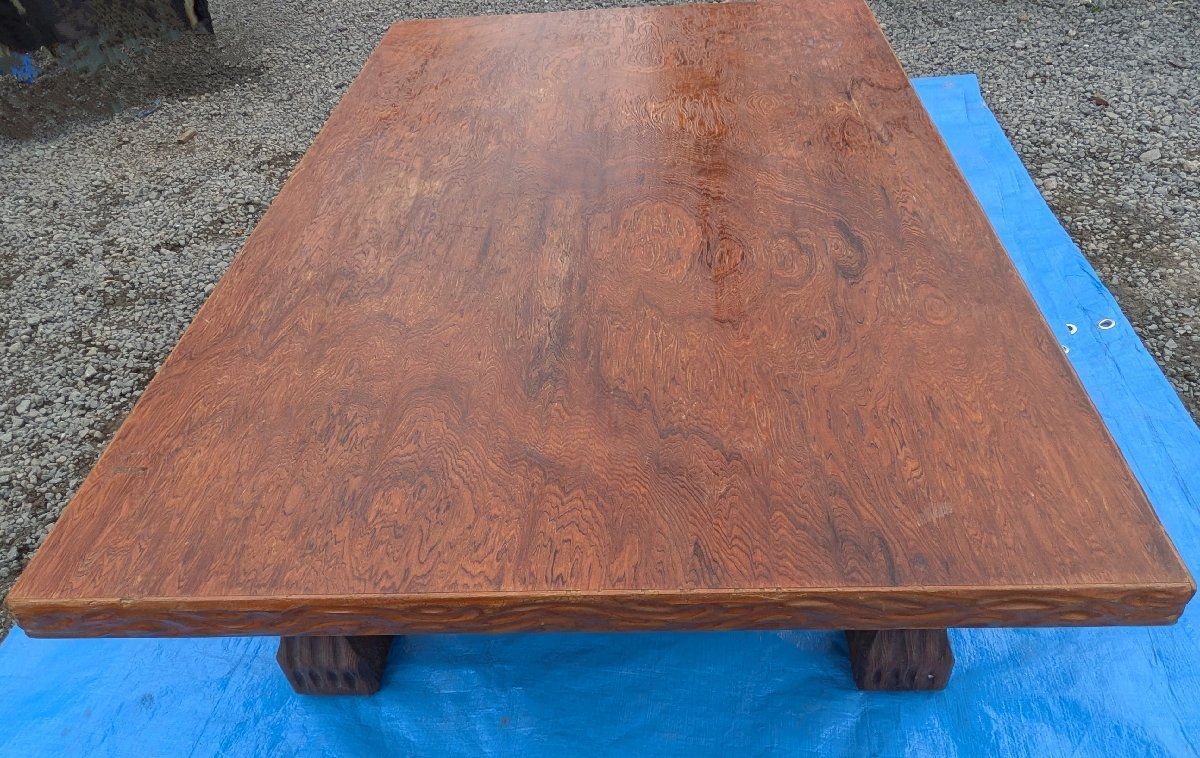 屋久杉 屋久杉天然杢板（甲版の表面材） 外寸120×82×33㎝ 送料別 