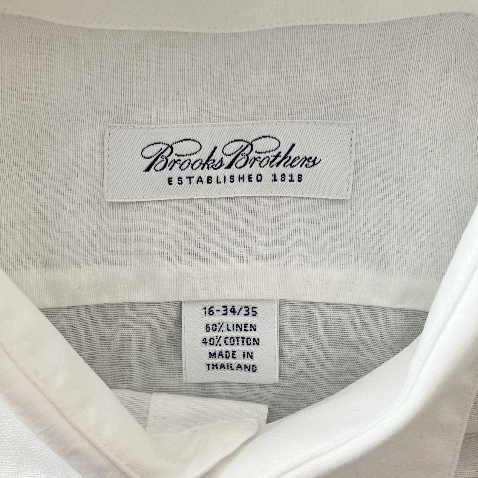 Brooks Brothers レギュラーカラーシャツ 16-34/35 / Linen Cotton