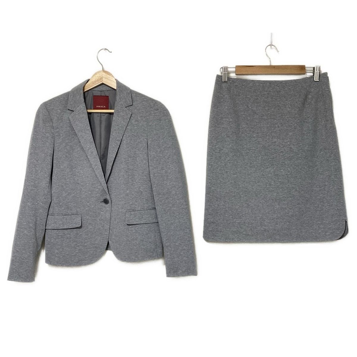 AMACA アマカ スカートスーツ レディース グレー