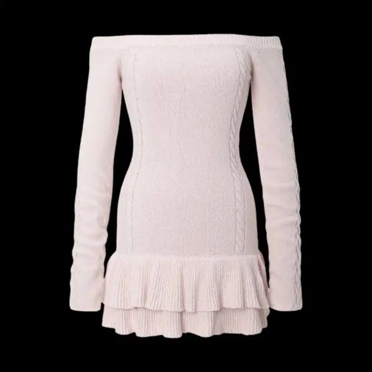 タグ付き スリータイムズ ケーブル オフショルダー ワンピース ピンク s