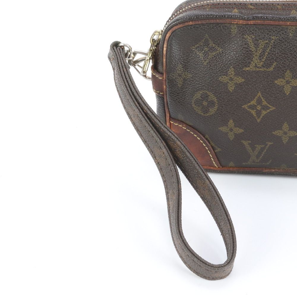 ルイヴィトン モノグラム マルリー ドラゴンヌ PM M 51827 レザー セカンドバッグ クラッチ ポーチ ブラウン メンズ RRE DB 61-1