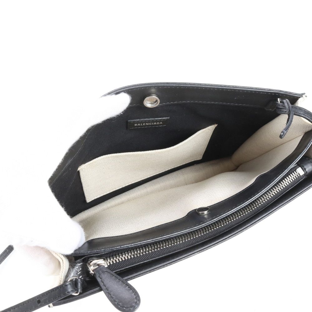 極美品 バレンシアガ ネイビー ポシェット レザー ショルダーバッグ