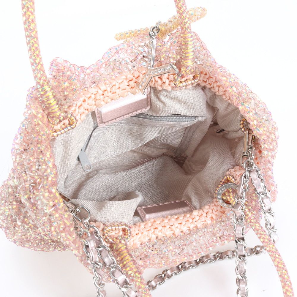 新品同様 アンテプリマ ワイヤーバッグ グリッター リボン チェーン