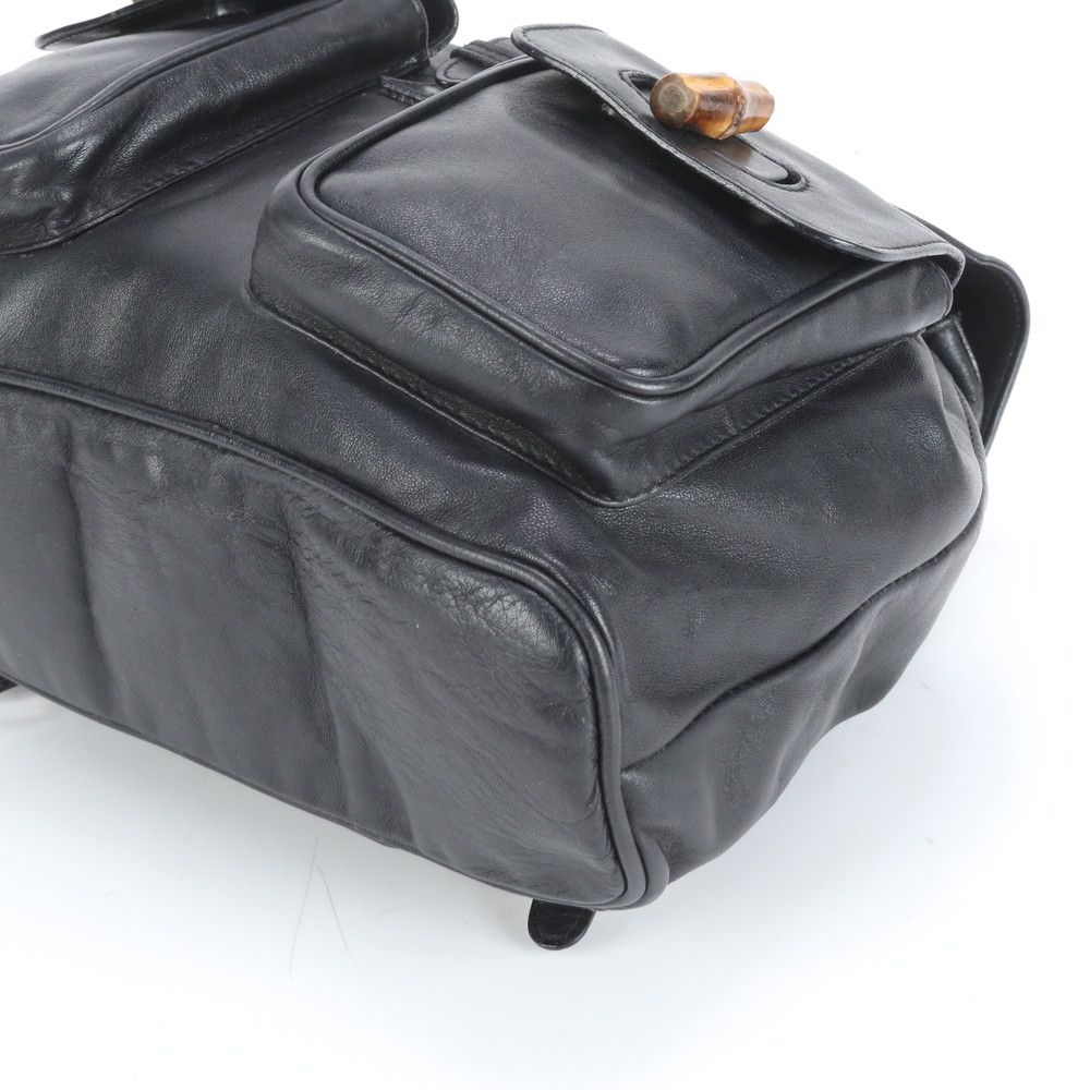 極美品 ヴィンテージ オールド グッチ バンブー レザー リュックサック