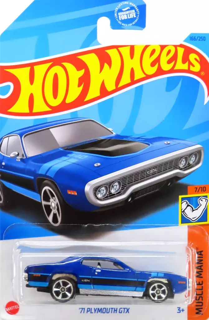 中古】ミニカー 1/64 71 PLYMOUTH GTX(ブルー×ブラック) 「Hot Wheels
