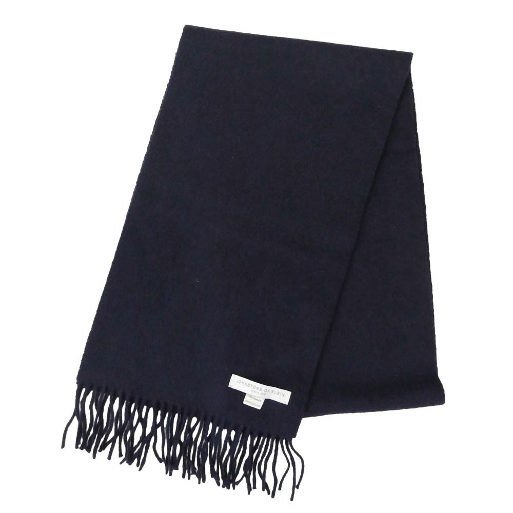 【新品】John stons of Elginカシミヤ マフラー ネイビー ジョンストンズオブエルガン Johnstons of Elgin スコットランド製