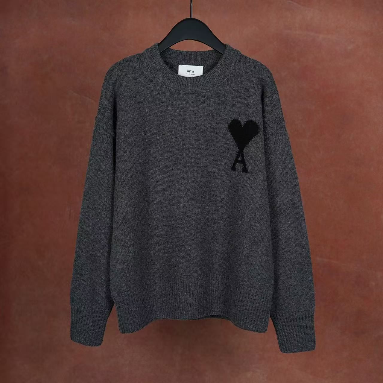 Ami Paris アミ・パリ ニットセーター グレー ユニセックス - メルカリ