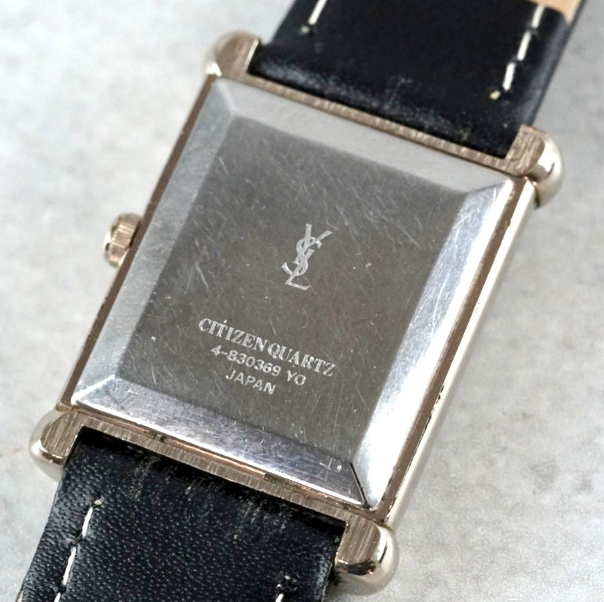 希少 Yves Saint Laurent イヴサンローラン YSL ロゴ ブラック文字盤