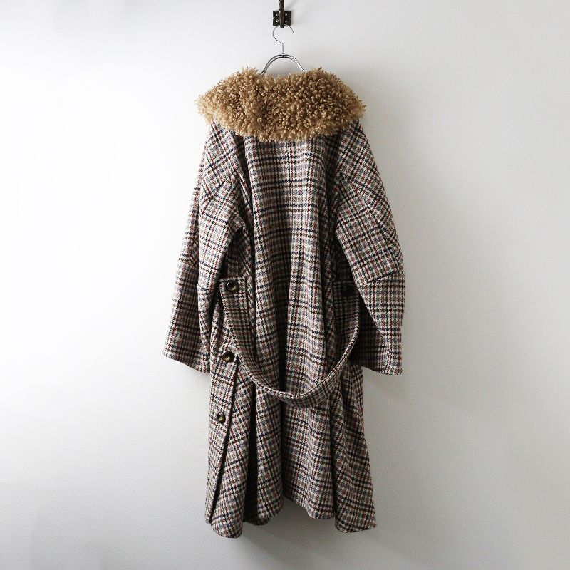 サンプル品 ロイスクレヨン Lois CRAYON プードルボア付け襟チェック