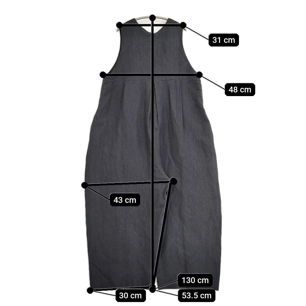 【未使用】アトリエダンタン　ウールリネン ジャンプスーツ (ダークグレー) Atelier dantan 未使用 ウールリネンジャンプスーツ〈Dillon〉定価