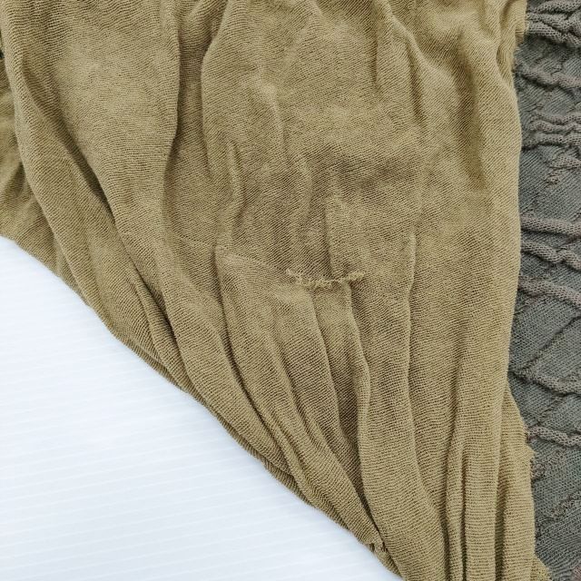 JURGEN LEHL リンクス編み ウールコットン ストール ベージュ カーキ