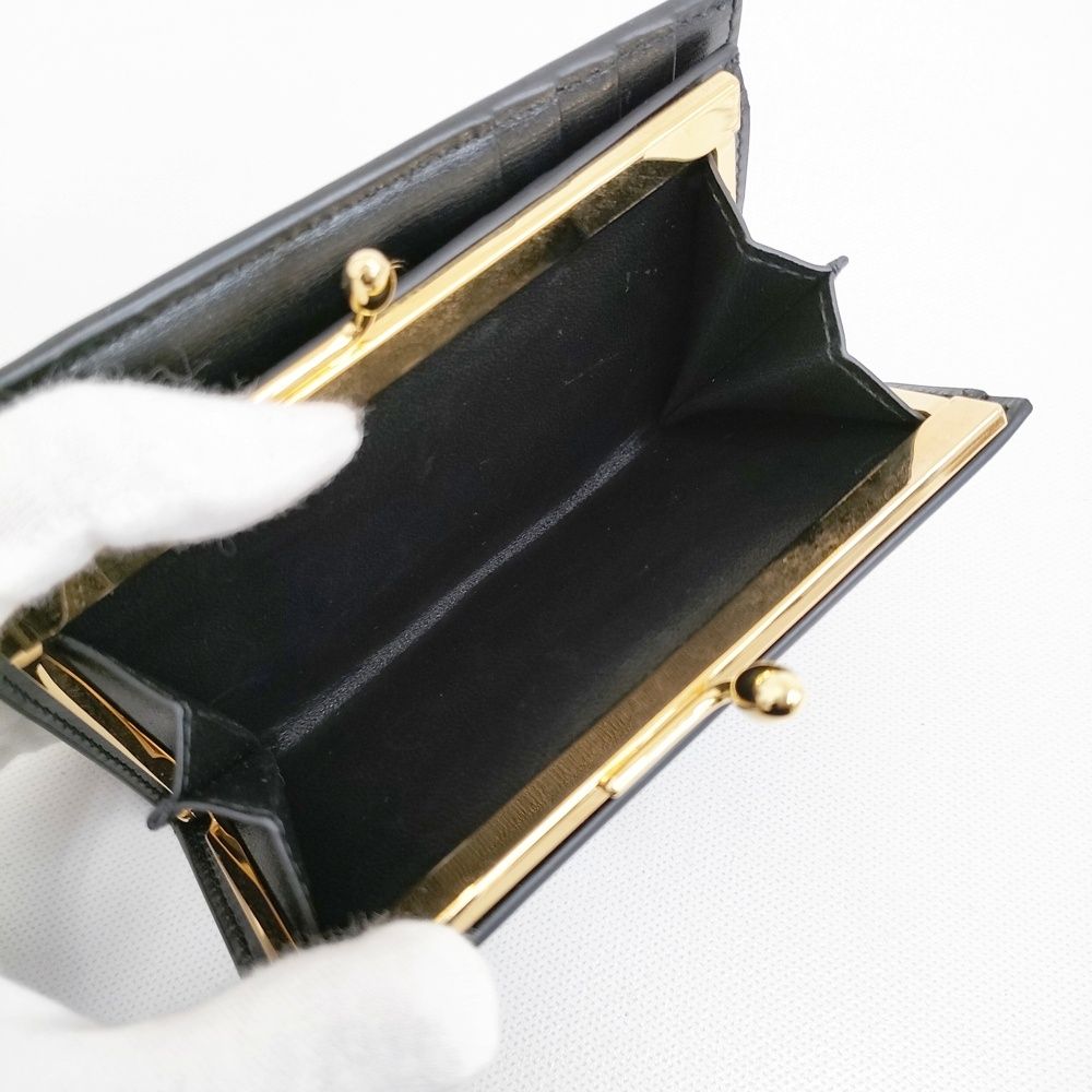 JIL SANDER GOJI PURSE SM 定価126500円 がま口 レザー 革 J07UI0015 P4840 二つ折り財布 ブラック レディース ジルサンダー【中古】5-1115G♪ JIL SANDER GOJI PURSE SM 定価126500円 がま口 レザー 革 J07UI0015
