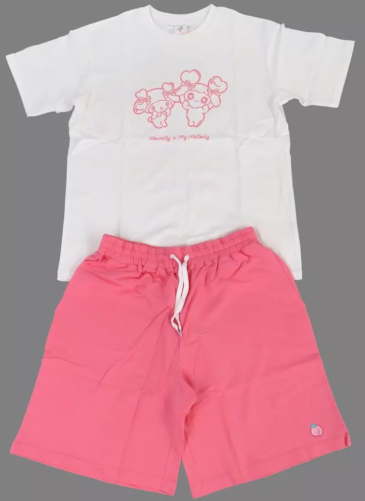 衣料雑貨 モモ セットアップ MOVELY×マイメロディ ホワイト×ピンク Mサイズ TWICE LOVELYS×SANRIO CHARACTERS