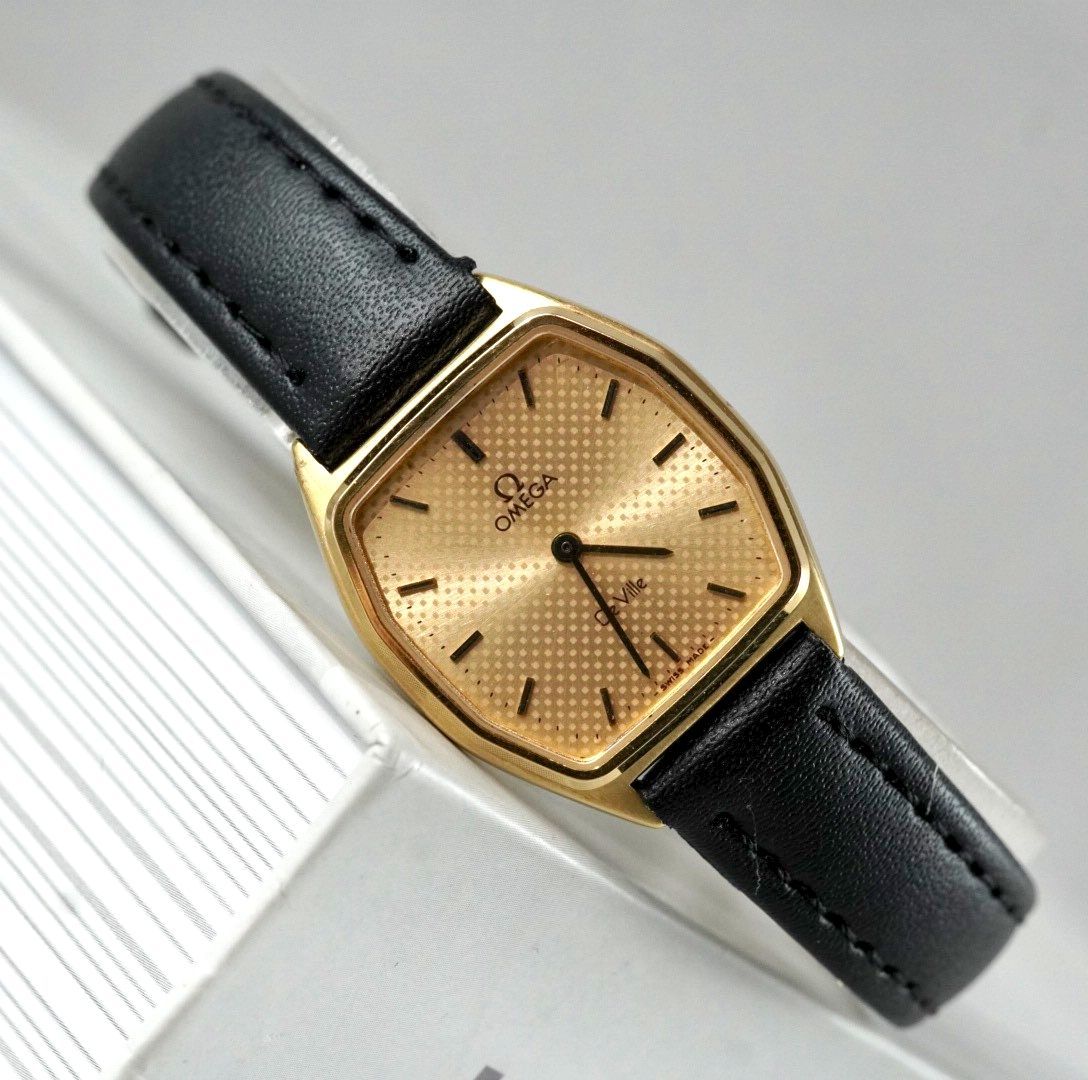 OMEGA オメガ De Villeデビル クォーツ　金文字盤　レディース DE VILLE オメガ デビル クォーツ レディース 腕時計 コンビ ゴールド