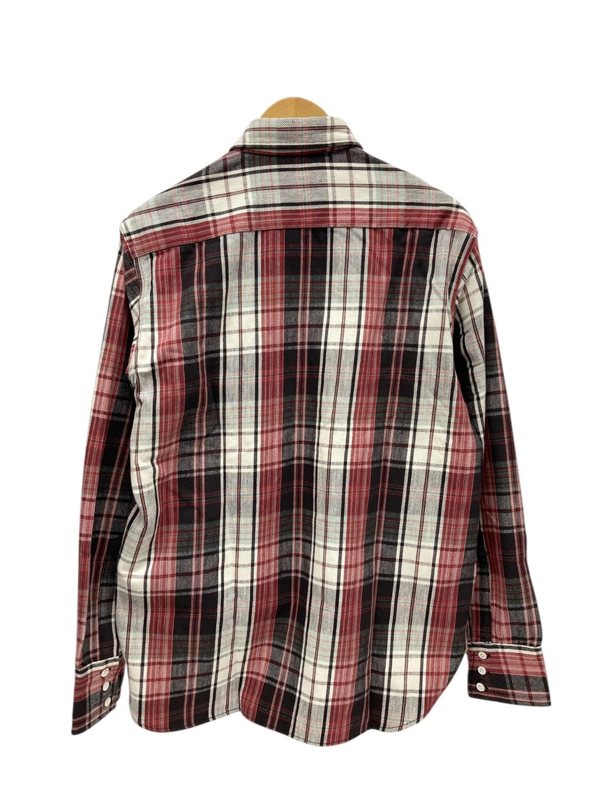 ウェアハウス 長袖シャツ ヘビーネルシャツ チェック柄 38 レッド×ホワイト メンズ 028