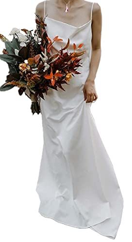 Fiveen 前撮り ドレス ワンピース ウェディングドレス シンプル スレンダー ノースリーブ 白 結婚式 二次会セルフ後撮り L