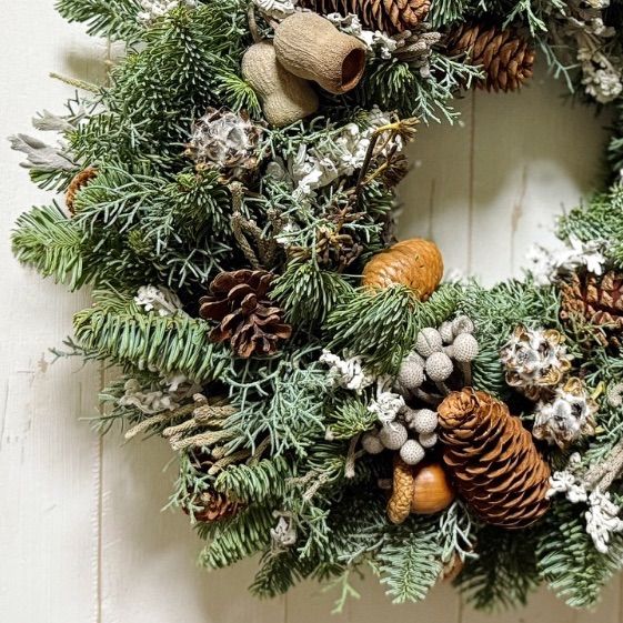 大きなドライフラワーリース 直径約43 cm リース 木の実のリース ラウンドリース