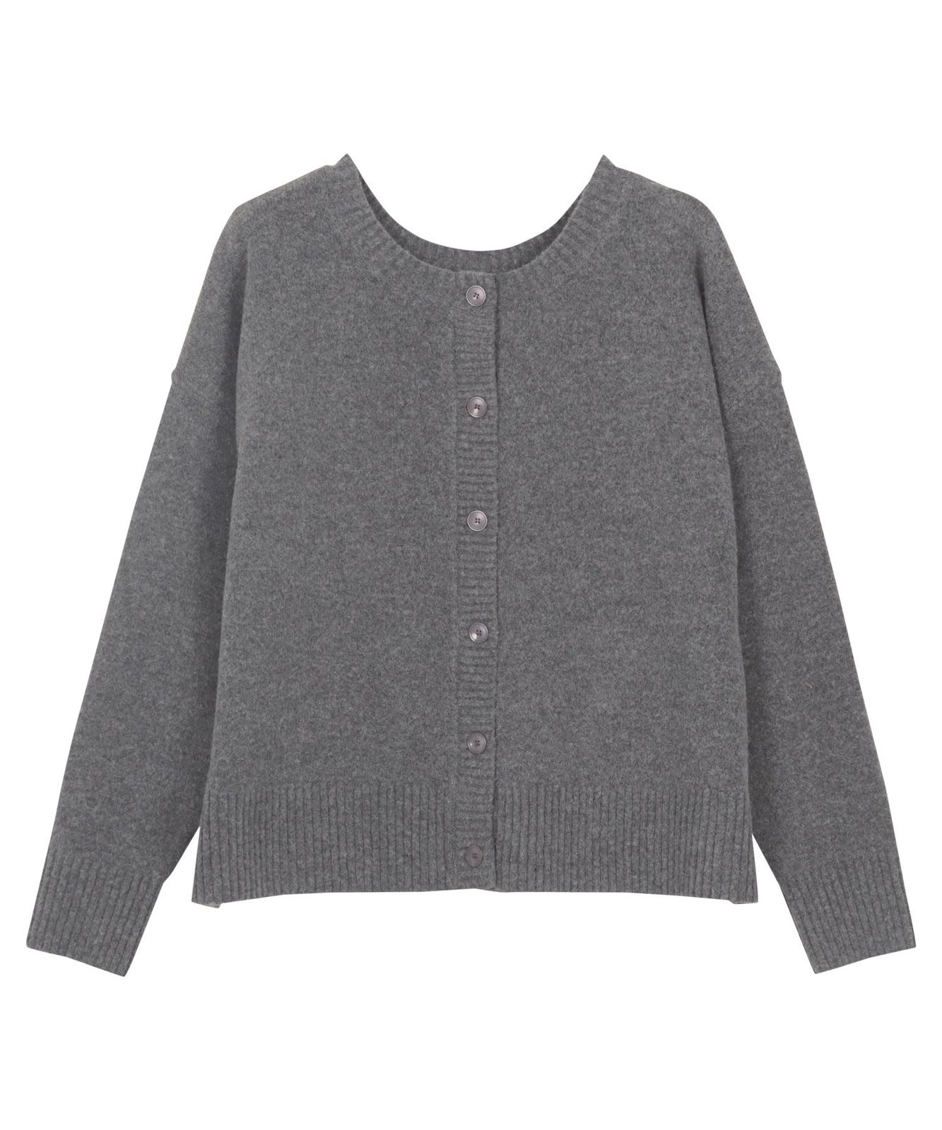 [神戸レタス] ロゴニット カーディガン ニット セーター レディース 秋 冬 アウター トップス ニットカーデ [C7335] M グレー/ピンク