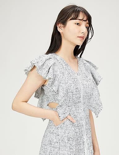 フロントファスナーフリルワンピース