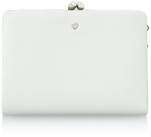 ジル スチュアート 口金折財布 エンジェル ソフト牛革 袋縫い レディース 二つ折り スリムウォレット シンプル 大人 ハートチャーム付 アイスブルー
