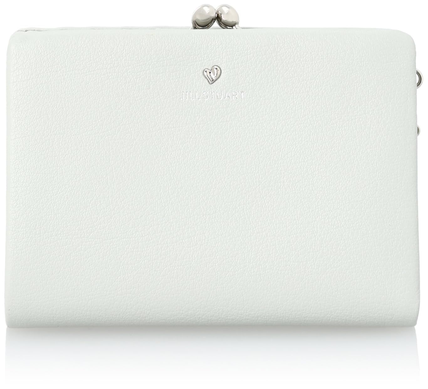 ジル スチュアート 口金折財布 エンジェル ソフト牛革 袋縫い レディース 二つ折り スリムウォレット シンプル 大人 ハートチャーム付 アイスブルー