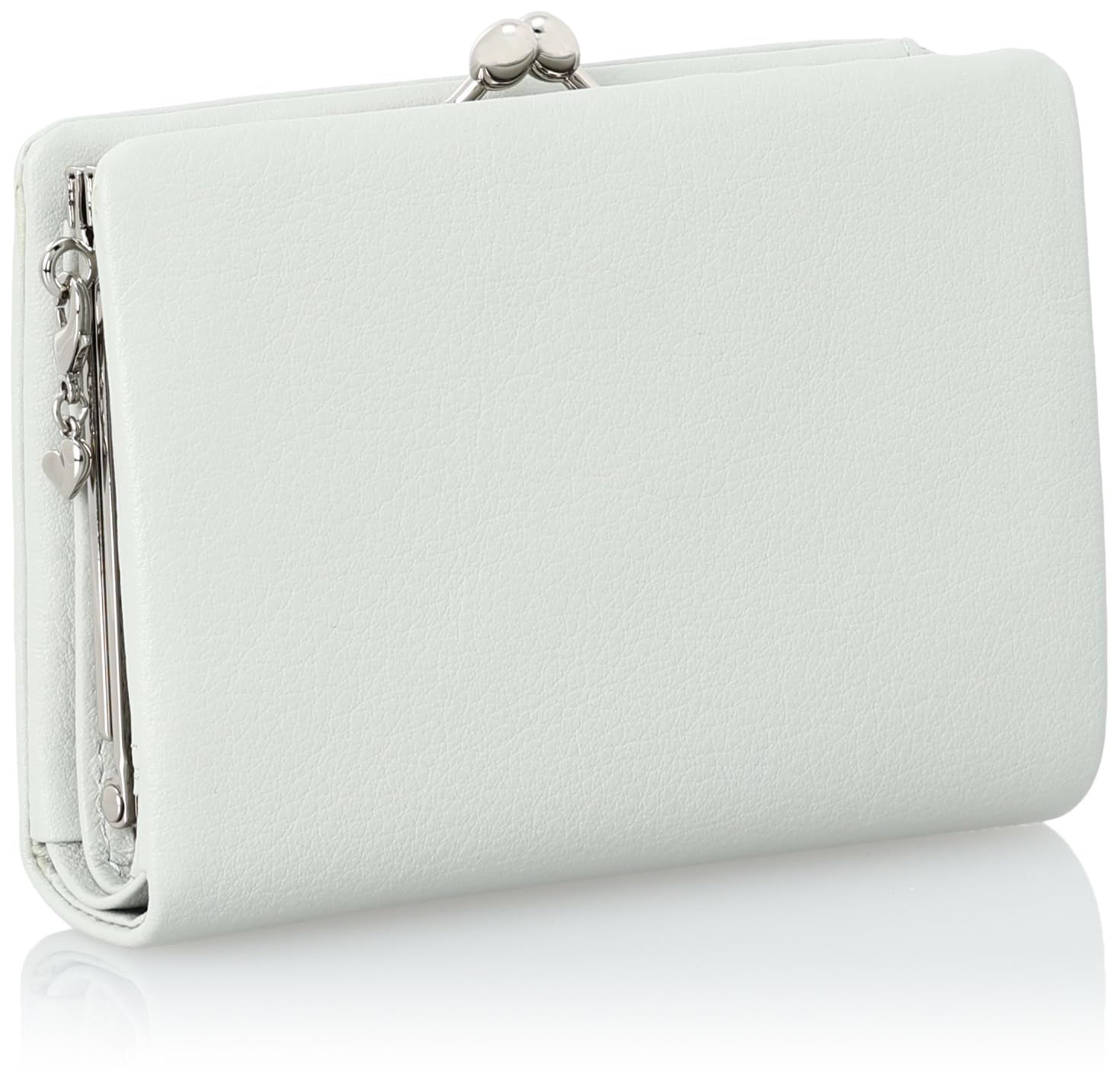  ジル スチュアート 口金折財布 エンジェル ソフト牛革 袋縫い レディース 二つ折り スリムウォレット シンプル 大人 ハートチャーム付 アイスブルー その他 フェイスケア