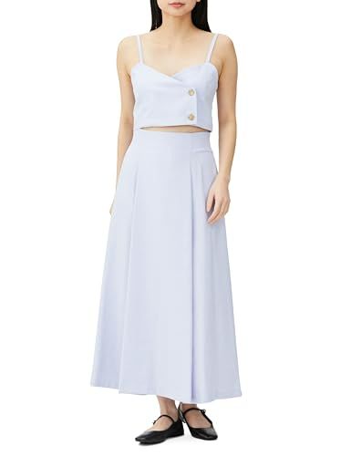 ナチュラルビューティーベーシック カジュアルドレス ビスチェセットアップ レディース ブルー