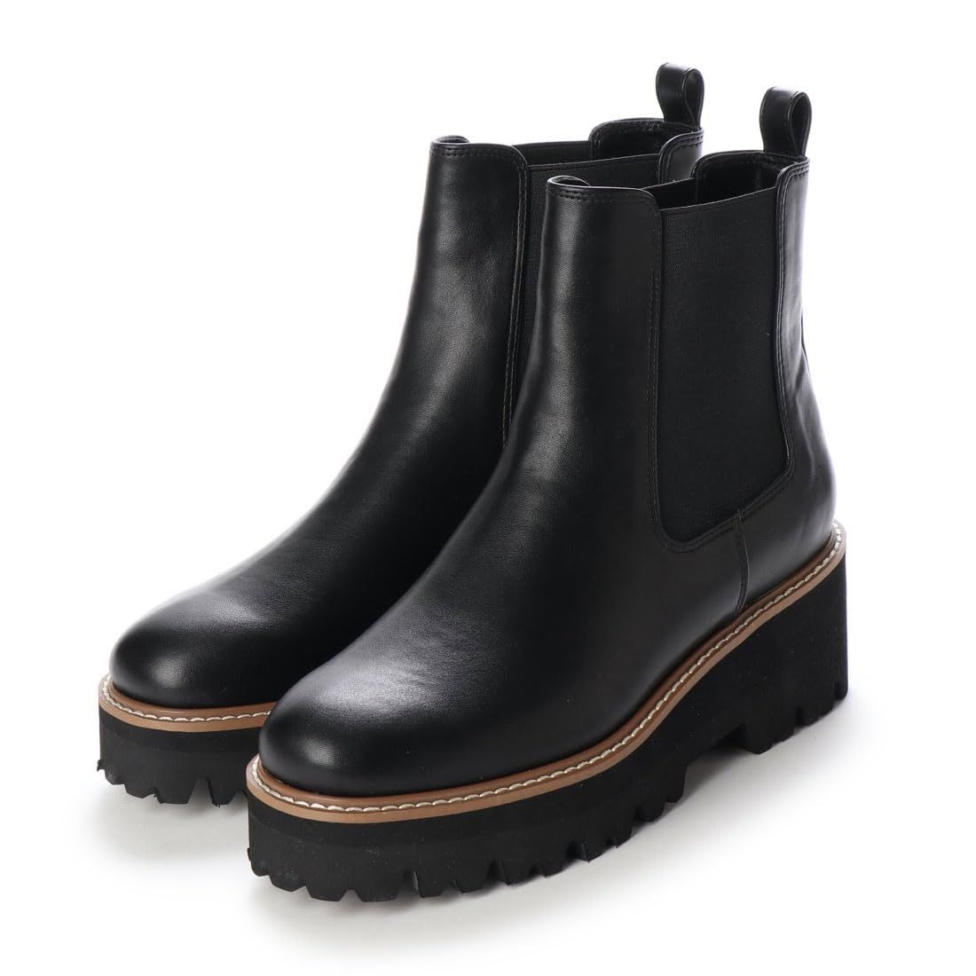 イーボル ファッションブーツ 厚底トラックソールサイドゴアブーツ