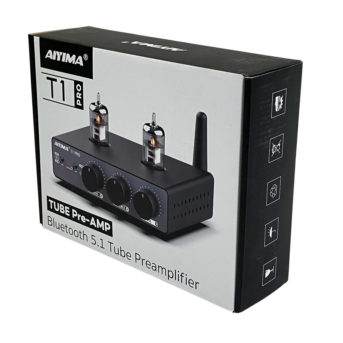 AIYIMA TUBE Pre-AMP T1 PRO 真空管プリアンプ Bluetooth 5.1 Tube