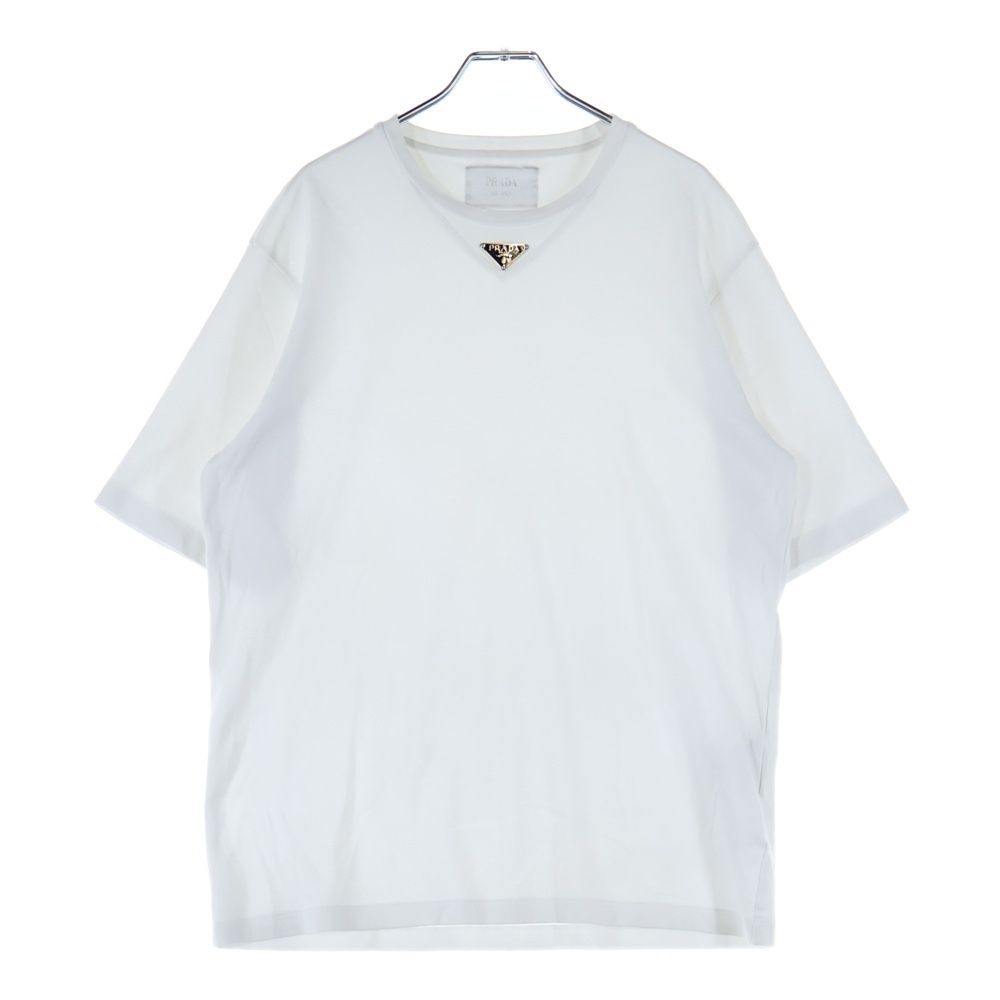 PRADA (プラダ) T-Shirt トライアングルロゴ 半袖Tシャツ ホワイト